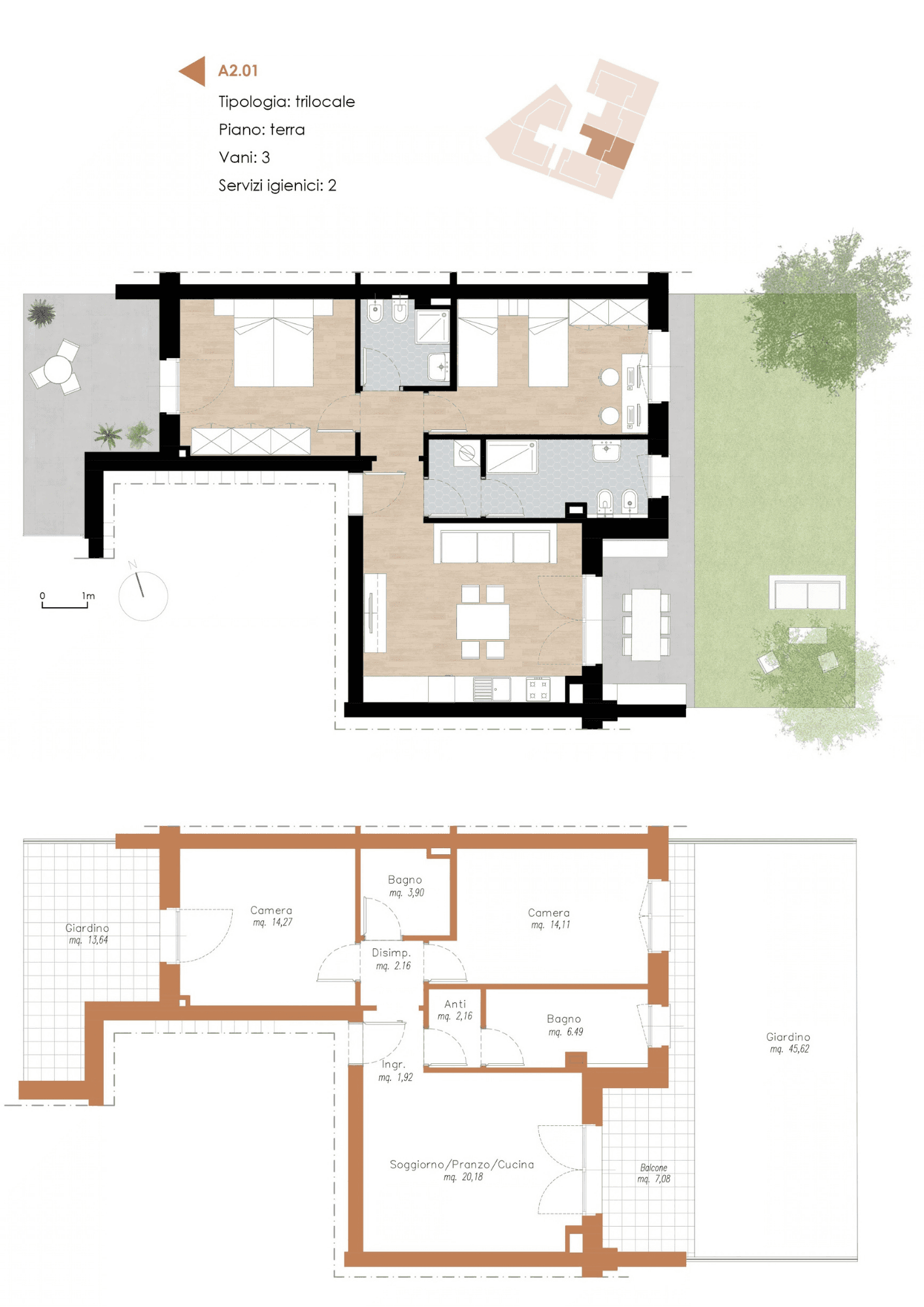 Planimetria Trilocale