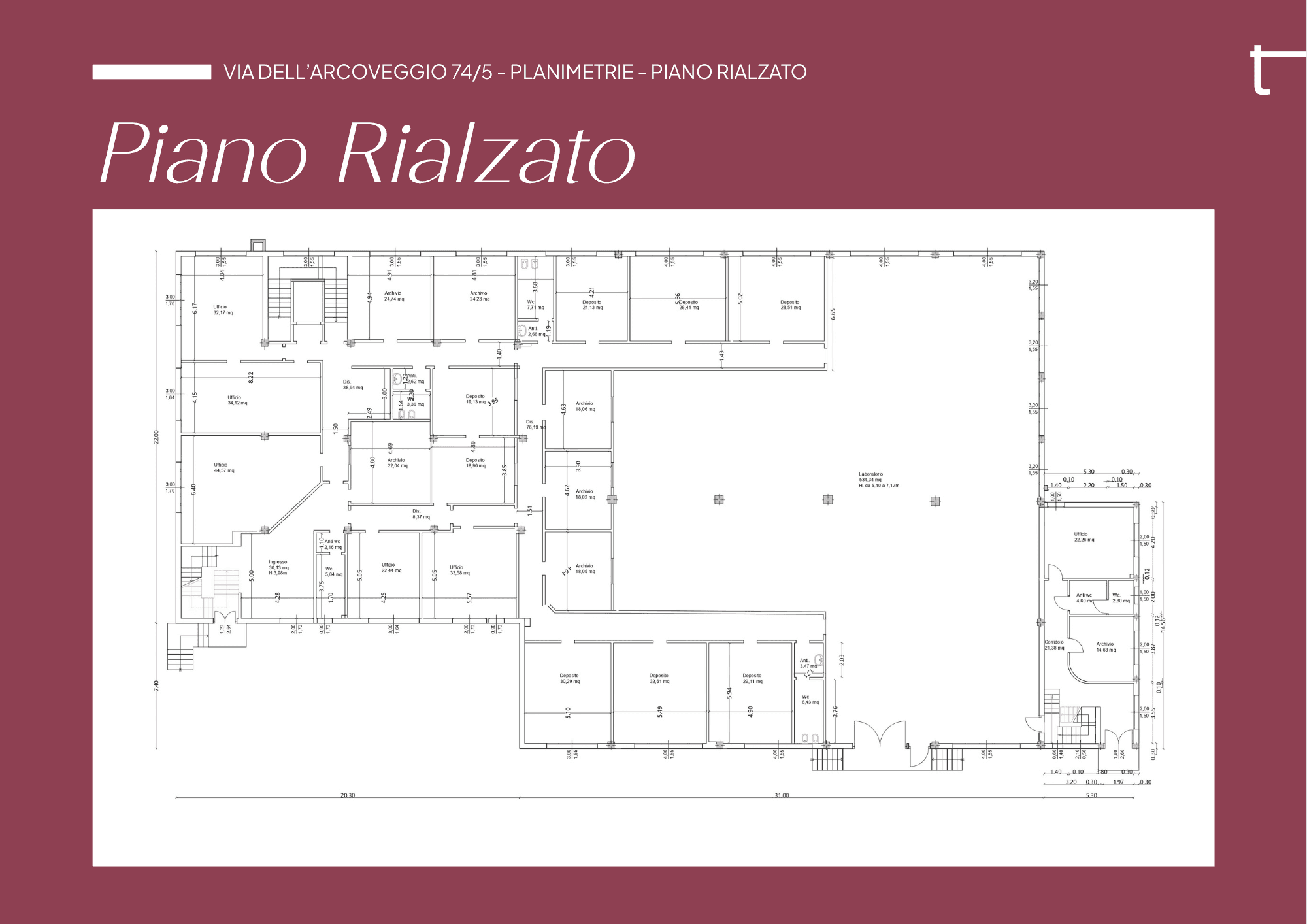Planimetria piano rialzato