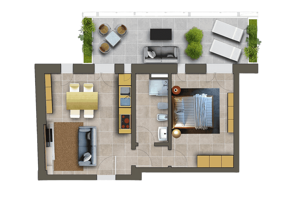 Floor plan One-Bedroom Apartment